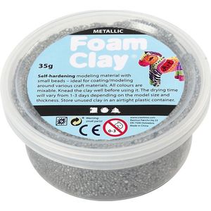 Creativ Company Foam Clay Boetseerklei Zilver 35 g 1 stuk(s)