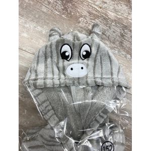 Kinder badjas 396506 - meisjes badjas met capuchon - coral fleece - maat 176