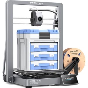 Creality Ender-3 V3 Plus 3D-printer, CoreXZ voor 600 mm/s snelheid, Y-as dubbele motoren en steunstangen, snel verwisselbare tri-metalen mondstuk, dubbele koelventilatoren, 300x300x330mm - EU-stekker