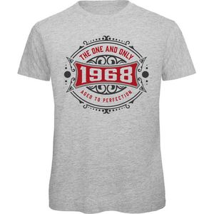 1968 The One And Only | Feest Kado T-Shirt Heren - Dames | Antraciet - Donker Rood | Perfect Verjaardag Cadeau Shirt | Grappige Spreuken - Zinnen - Teksten | Maat S