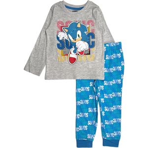 Sonic the Hedgehog pyjama katoen grijs/blauw maat 98