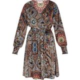 usha FESTIVAL Zomerjurk  lichtblauw / kastanjebruin / zwart / offwhite