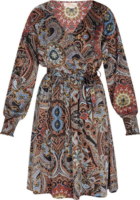 usha FESTIVAL Zomerjurk  lichtblauw / kastanjebruin / zwart / offwhite