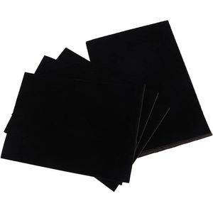 Set van 10 zelfklevende zwarte sieradendoos met pluisvoering van kleverige fluwelen stof - ideaal voor ambachtelijke decoratie - snijdbaar - beschermt sieraden - 29,5 x 21 cm