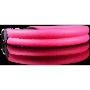 Dog's Companion Leren Halsband - Lengte: 45 cm Verstelbaar van 37-42 cm x 25 mm - Roze