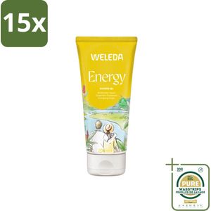 15 x WELEDA - Douchegel Aroma Shower Energy - 200 ml - Grootverpakking - Aroma Shower Energy - Energieboost - Gember - Citronella - Cederhout