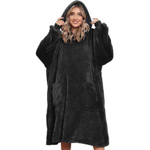Oversized Sherpa Deken Hoodie - Super Zacht en Warm, Eén Maat Geschikt voor Iedereen