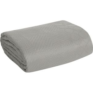 Oneiro’s luxe BONI Type 5 Beddensprei Taupe - 220x240 cm – bedsprei 2 persoons - beige – beddengoed – slaapkamer – spreien – dekens – wonen – slapen