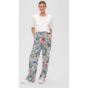 s.Oliver - Broek - Wijde Pijpen - Satijn - Hoge Tailleband - Casual Regular Fit