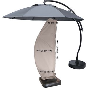 Raffles Covers Parasolhoes voor zweefparasol - Hoog 280 cm - RUC280 - Waterdicht - Solution Dyed | UV-bestendig | Rits en stok | Trekkoord - Parasolhoes voor zweefparasol