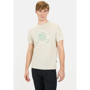 camel active T-shirt met print gemaakt van biologisch katoen - Maat menswear-M - Beige