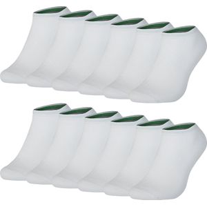 Bamboe Enkelsokken Naadloos - 12 paar - Unisex - Wit - Maat 35-40 - Bamboe Sokken