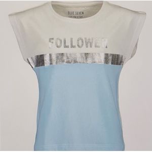 Blue Seven - T shirt Meisjes Wit /Blauw Maat 164