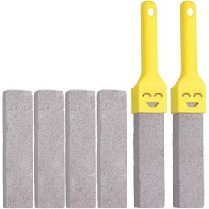 Nordivar - Puimsteen voor toilet reiniging met handgrepen - 6 stuks - Vervangbare borstel