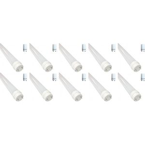 LED TL Buis T8 met Starter 10 Pack - 60cm 8W - Helder/Koud Wit 6400K