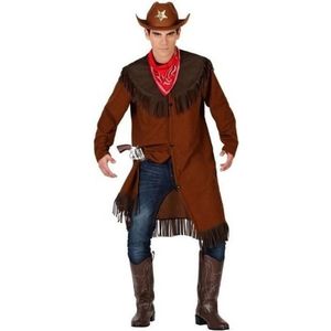 Cowboy verkleed kostuum met jas voor heren - carnavalskleding - voordelig geprijsd M/L