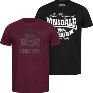 Lonsdale Heren-T-shirt, regular fit dubbelpak TORBAY