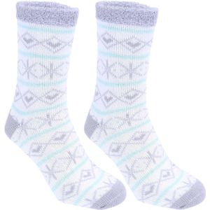 1 x Warme grijze sokken met een winters patroon / 37-42