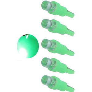 Auto LEDlamp | 5x autoverlichting LED T5 | kleur groen | 12V DC