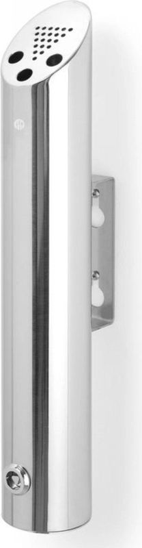 Hendi Wandasbak voor Buiten - Muurmodel - RVS asbak voor buiten - Ø7,5x(H)46cm