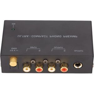 Mini Elektronische Audio Stereo RCA ingang en uitgang Platenspeler Voorversterker met Onafhankelijke Knopbediening 100-240V(#1) .