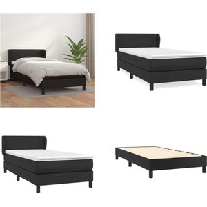 vidaXL Boxspring met matras kunstleer zwart 80x200 cm - Boxspring - Boxsprings - Bed - Slaapmeubel