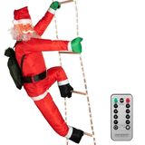 Kerstman op touwladder -  LED