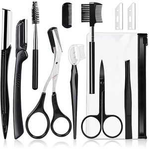 Allecto Premium - Wenkbrauwen Epileren Set - 11-delige Wenkbrauw & Scheerkit met Pincetten, Kam, Scheerapparaat, Kwast en Schaar - Creëer Gemakkelijk Perfecte Wenkbrauwvormen