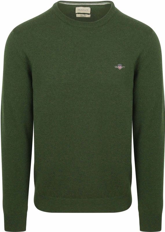 Gant - Pullover - Mosgroen - Lamswol