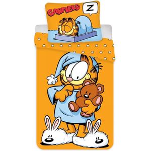 Garfield - Dekbedovertrek - Oranje - Katoen - Multicolor