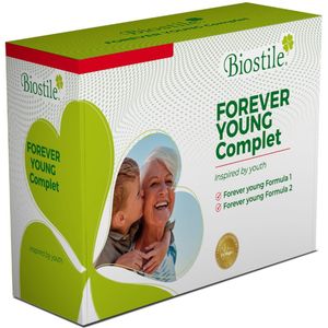 Biostile – Forever Young Complet – Ginseng- Magnesium - Vitaminen B1, B2 en B3 – Ondersteunt Vitaliteit, Immuunsysteem - Cognitieve Functie – 60 Capsules + 30 Zakjes