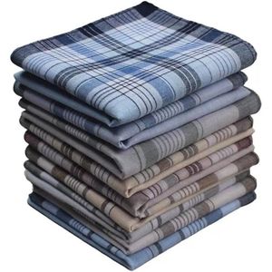 Mannen Zakdoeken - Ruitjes - 10-delig - 100% Katoen - 38x38 cm - Zacht en Absorberend