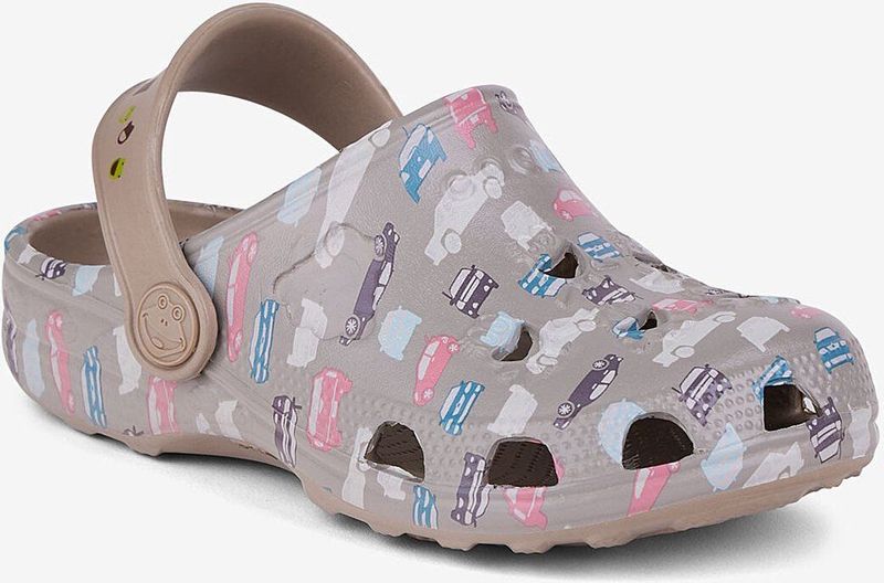 Kinderklompen coqui little frog taupe auto's 31/32