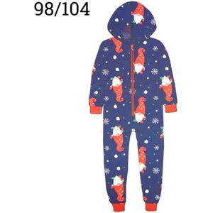 Kerst Onesie | Fleece | NAVY | Mt: 3-4 jaar