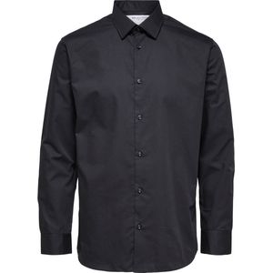 Selected - Heren Overhemden Regethan Classic Overhemd Zwart - Zwart - Maat XXL