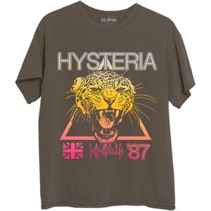 Def Leppard - Hysteria World Tour Heren T-shirt - XL - Bruin