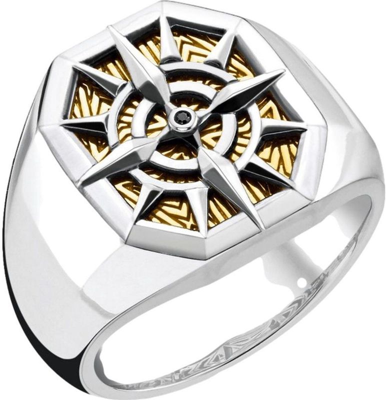 Thomas Sabo - Unisex Ring - Geel Goud - Zilver - Zirconia - 750/