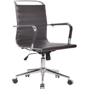 Bureaustoel - Bureaustoelen voor volwassenen - Modern - In hoogte verstelbaar - Leer - Bruin - 57x62x103 cm