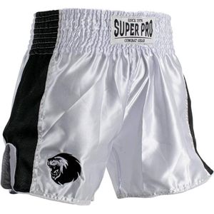 Super Pro Combat Gear Thai en Kickboksshort Brave Wit/Zwart Large