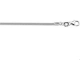 Zilver Gerhodineerde Collier slang rond 2 1316038 45 cm
