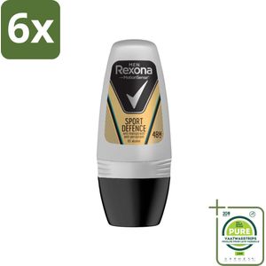 Rexona Men - Sport Defence - Deo Roll-on - 50 ml - Voordeelverpakking - 6 stuks - Deodorant - Mannen