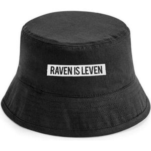 Raven is leven bucket hat heren bucket hat dames - festival accessoires - vissershoedje - bucket hat zwart - bucket hoed - vissershoedje heren - vissershoedje dames - bucket hat man -bucket hat vrouw - festival outfit
