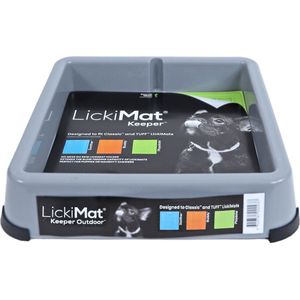 Licki Mat outdoor keeper - Voederbak/Voederbakhouder voor LickiMat anti-schrok - Voor buiten - Grijs - 25 cm