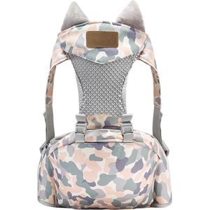 Babydrager van pasgeborenen tot peuters, ergonomische rugverstelling 4-in-1 babydrager, 3D mesh infants Soft Child Carrier voor 3-36 maanden (camouflage B)