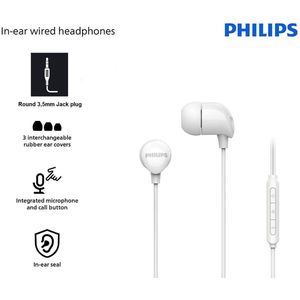 Philips Oordopjes - Rijke Bas Helder Geluid Bedraad In-ear Met Microfoon