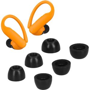 kwmobile 6x cover voor oordopjes - geschikt voor Beats Powerbeats Pro 2 - Van memory foam in zwart - Maat S, M en L