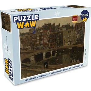 Puzzel Het Rokin in Amsterdam - Schilderij van George Hendrik Breitner - Legpuzzel - Puzzel 1000 stukjes volwassenen