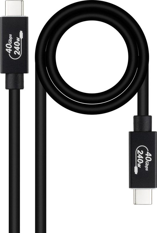 NANOCABLE - 10.01.5002 - USB 4 Kabel - Zwart - 1,8 Meter