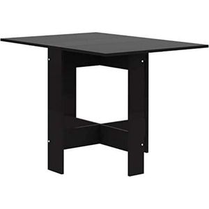 Opvouwbare Salontafel - vlinder, klaptafel met 2 kleppen, van melamine spaanplaat, zwart, 103/67/28 x 76 x 73,4 (l x b x h).