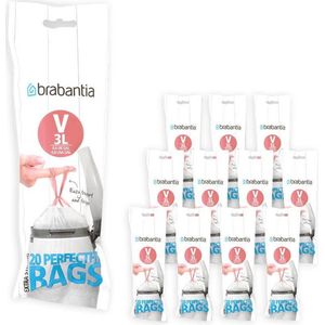 Brabantia PerfectFit Vuilniszakken - 2/3 l - Code V - 12 rollen x 20 stuks